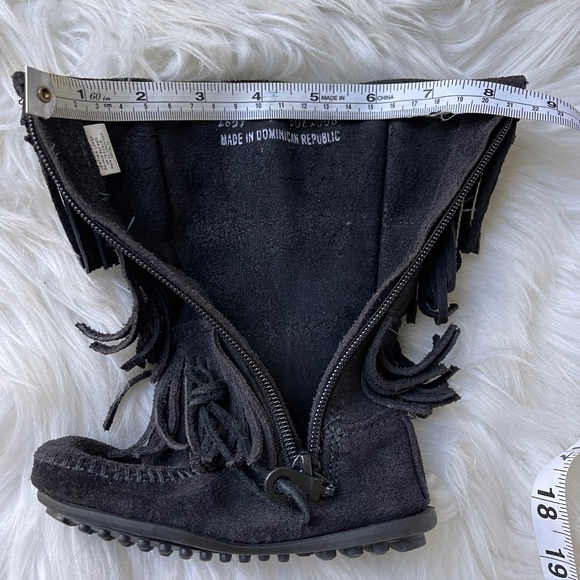 MINNETONKA 3 Layer Fringe Boot in Black - Picture 8 of 13